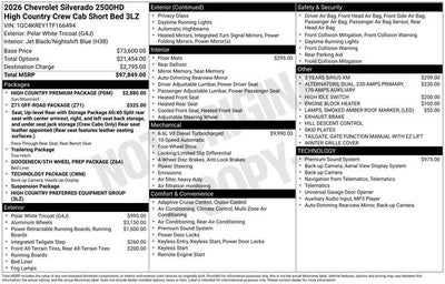 2026 Chevrolet Silverado 2500 HD High Country