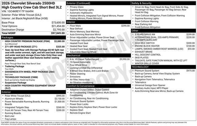 2026 Chevrolet Silverado 2500 HD High Country