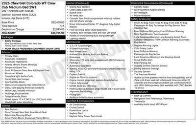 2026 Chevrolet Colorado WT