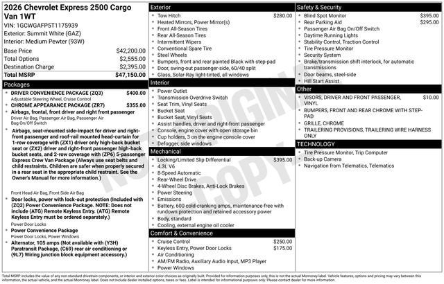 2026 Chevrolet Express Cargo WT