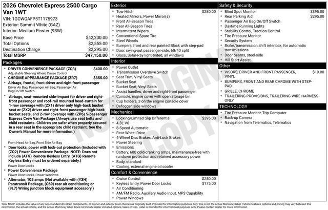 2026 Chevrolet Express Cargo WT