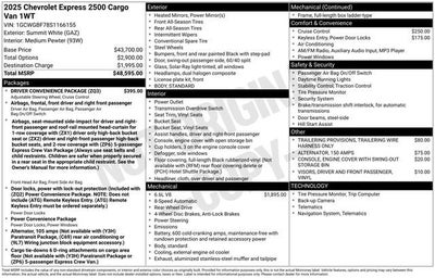 2025 Chevrolet Express Cargo 2500 WT