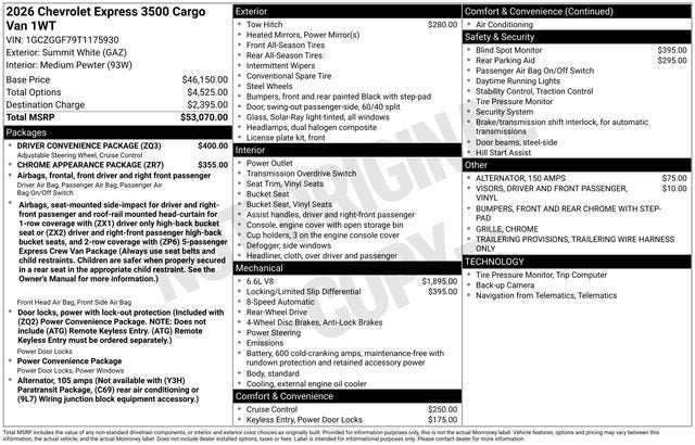 2026 Chevrolet Express Cargo WT