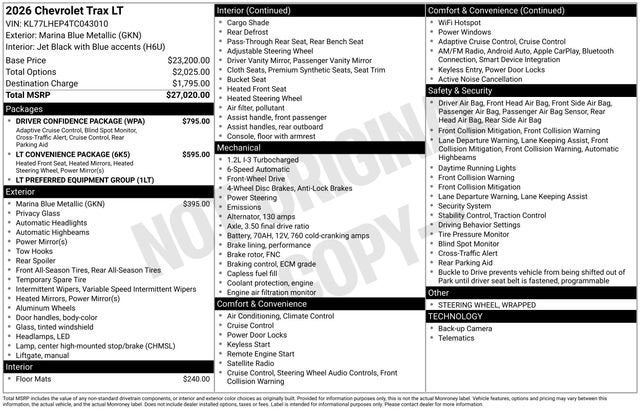 2026 Chevrolet Trax LT
