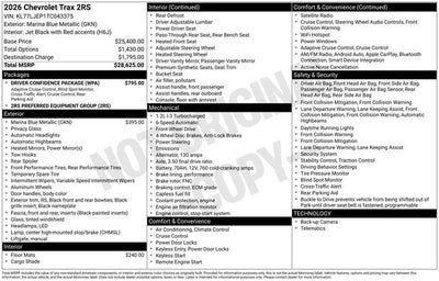 2026 Chevrolet Trax 2RS