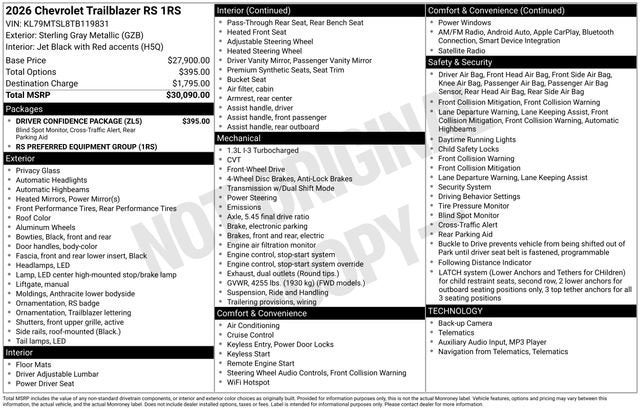 2026 Chevrolet Trailblazer RS