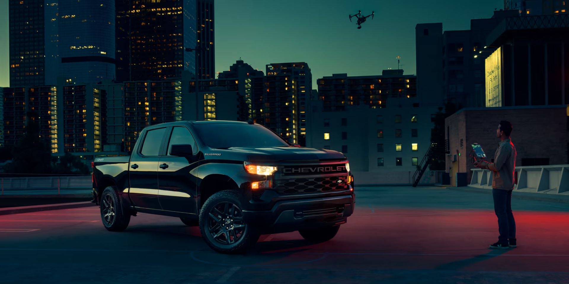 The nighttime style in the 2025 Chevrolet Silverado 1500 in Daytona Beach, FL
